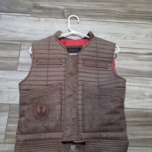 Jyn Erso Brown Quilted Vest with Red Lining Costume